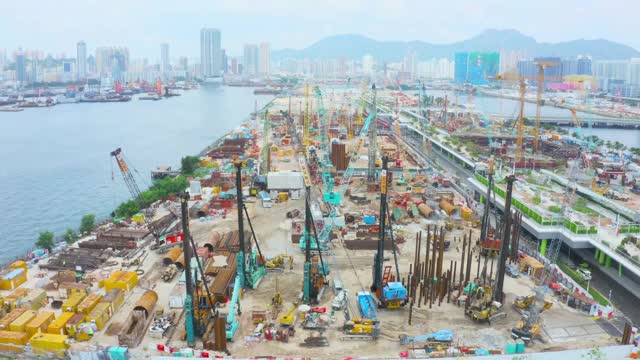 香港启德建筑地盘视频素材