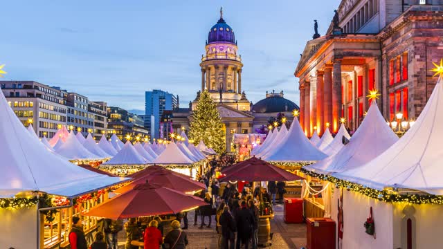 柏林的圣诞市场，时光流逝视频下载