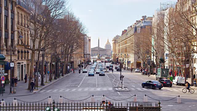 巴黎大街的全景。视频素材