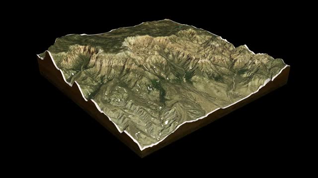 布莱斯峡谷地图3D渲染360度循环动画视频下载