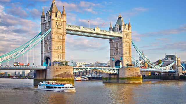 塔桥。船。伦敦的象征视频素材