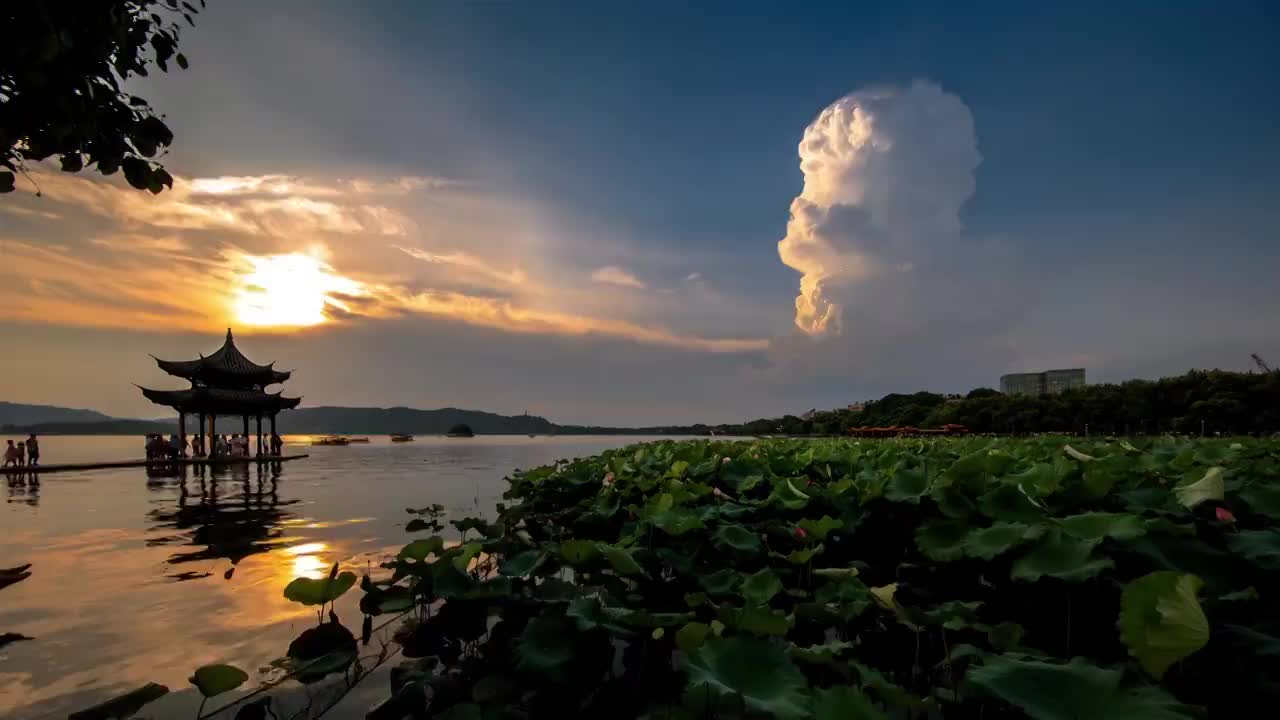 杭州西湖的时光流逝视频下载
