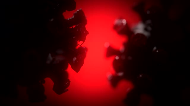 冠状病毒细胞在血液中旋转视频素材