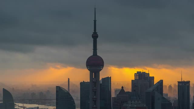 黎明,延时摄影,上海,浦西视频素材