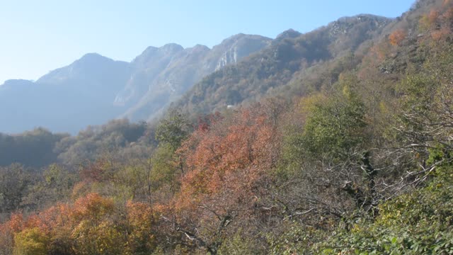 意大利:2020年11月8日，意大利南部坎帕尼亚的秋季山地景观。视频下载