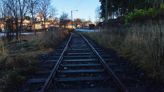 无人机视图:铁路轨道视频素材