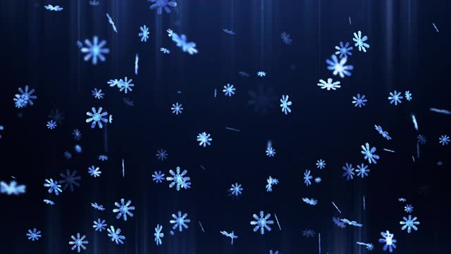 美丽的雪花3d概念动画循环视频素材