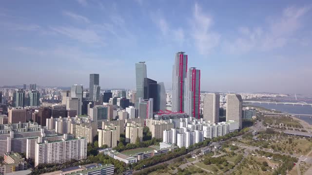韩国首尔Yeouido金融区/永登浦区国际金融中心视频素材