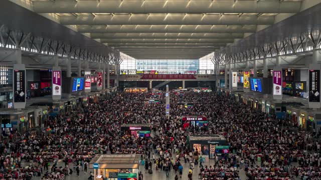 上海虹桥火车站黎明时分视频下载