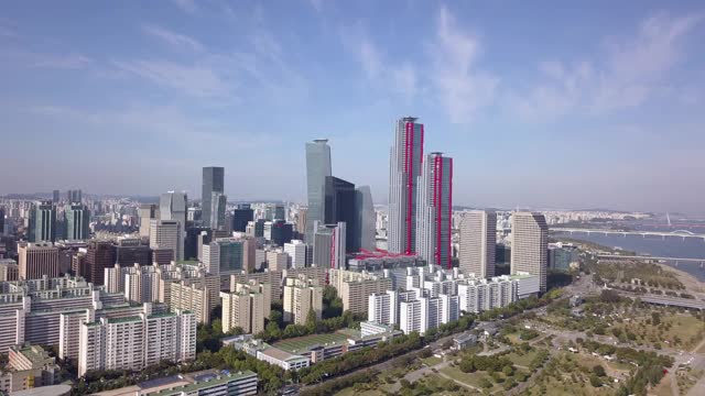 韩国首尔Yeouido金融区/永登浦区国际金融中心视频下载