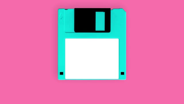 软盘3.5寸保存文件与进度条动画视频素材