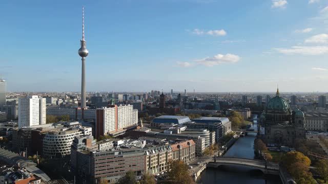 从空中俯瞰柏林市中心视频下载
