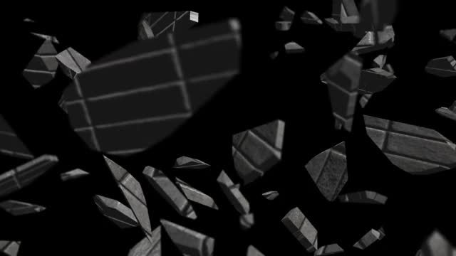 砖墙破碎循环动画视频素材