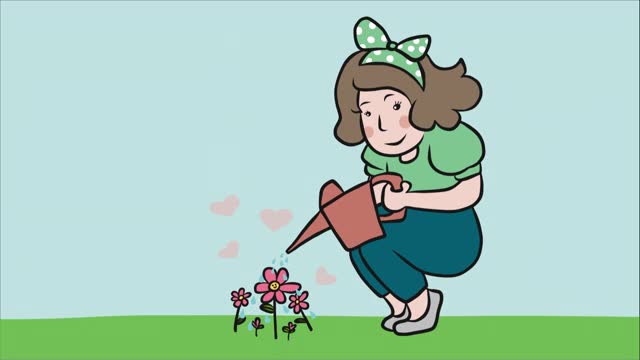 在花园里浇花的女人视频下载