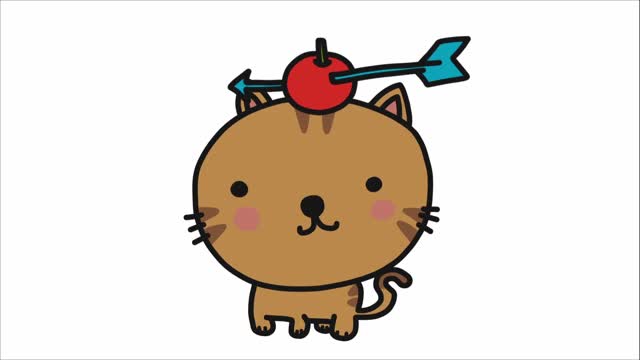 可爱的猫与苹果射击卡通视频下载