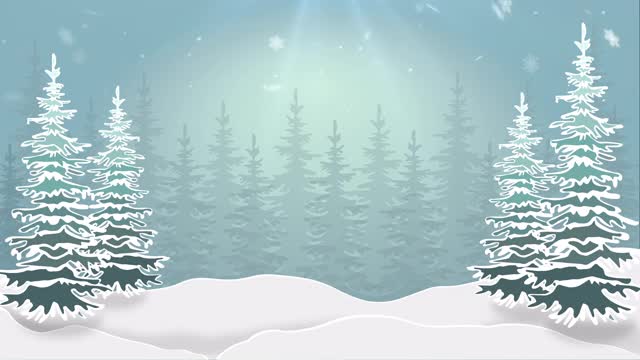 冬天和圣诞节的背景与雪花飘落的动画视频下载