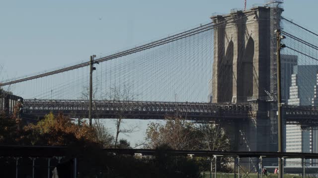秋天的布鲁克林大桥视频素材