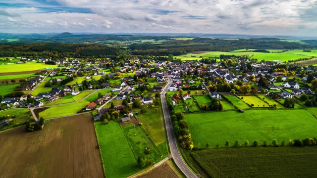 鸟瞰图的德国乡村景观视频素材