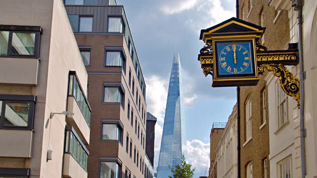 伦敦的天际线。时钟。碎片大厦视频下载