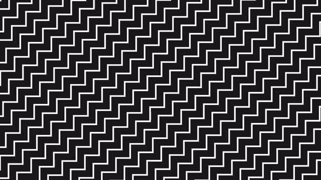 抽象的波浪线简单的背景。黑白线运动模式。锯齿状纹理循环动画视频下载