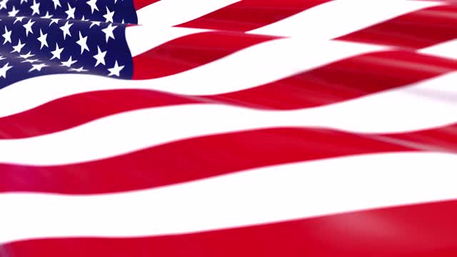 美国国旗，3D动画。视频素材