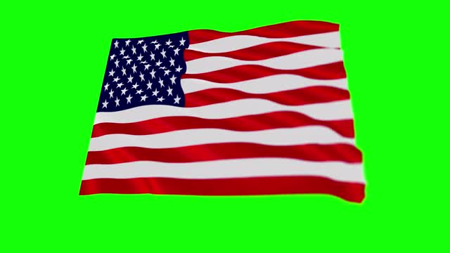 美国国旗，3D动画。视频素材