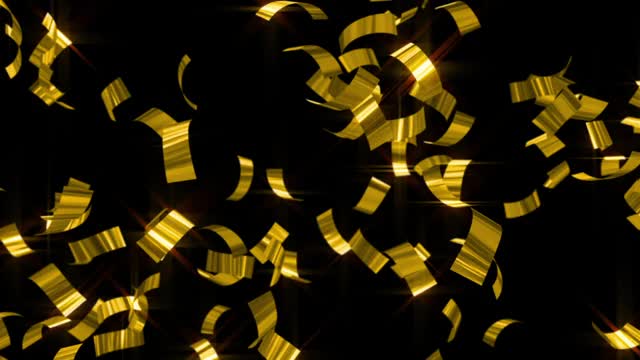 抽象的金色纸屑粒子周年动画视频素材