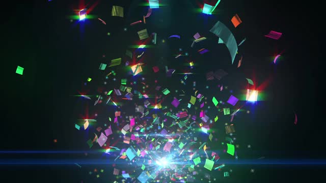 抽象的纸屑粒子周年动画视频素材