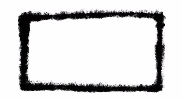 涂黑grunge框架动画，在白色背景上的定格运动效果视频素材