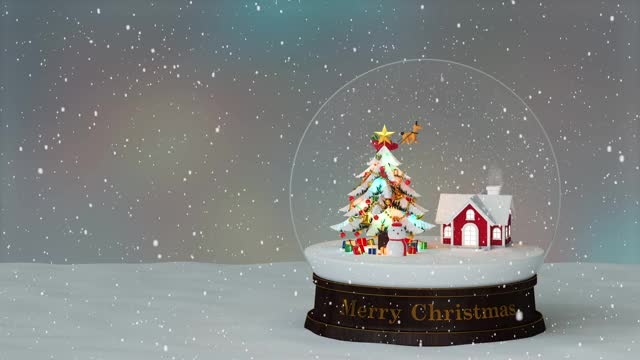 圣诞雪花球雪花背景循环4K视频下载