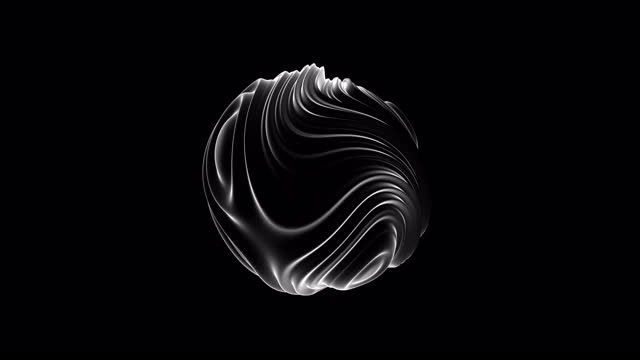 抽象球面形式孤立在黑色背景上视频下载