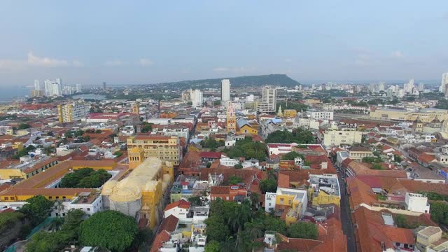 卡塔赫纳哥伦比亚无人机视频视频素材