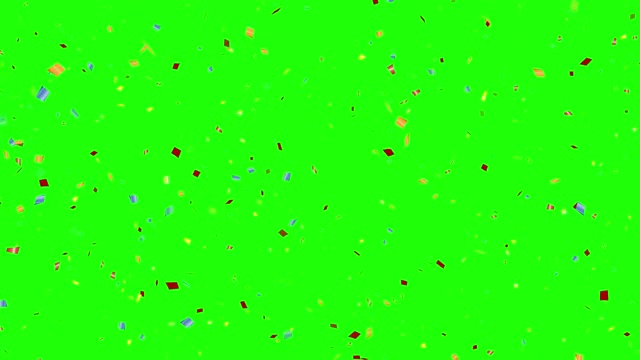 各种形状的4K颜色五彩纸屑与alpha通道-绿色屏幕视频下载