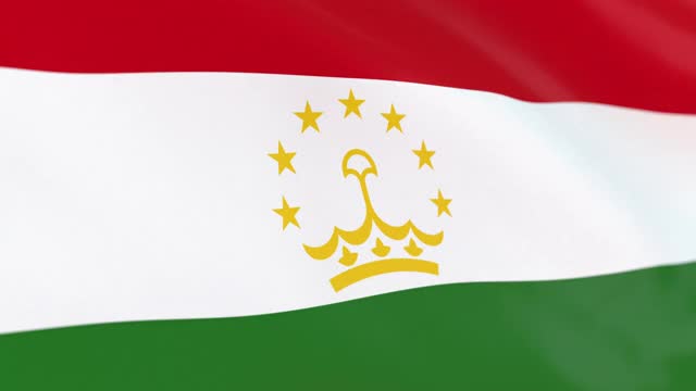 塔吉克斯坦国旗环视频素材