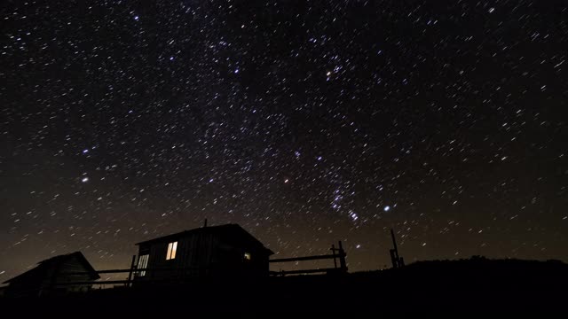夜空中彗星形状的星迹视频下载