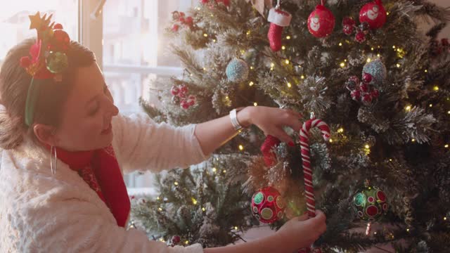 家庭装饰圣诞树视频素材