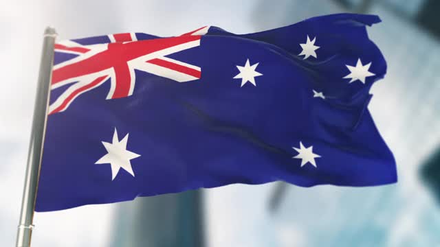 澳大利亚国旗。慢动作视频下载