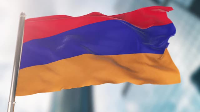 亚美尼亚国旗。慢动作视频下载