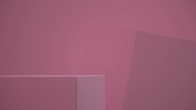 运动图形设计抽象三维粉红色几何形状循环动画背景，4k视频素材
