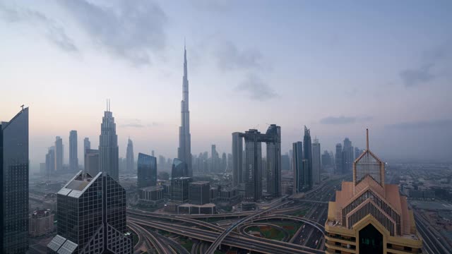T/L WS阿联酋迪拜的高架视图。视频素材