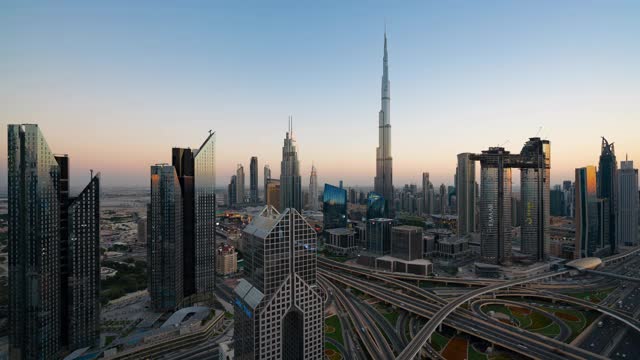 T/L WS阿联酋迪拜的高架视图。视频下载