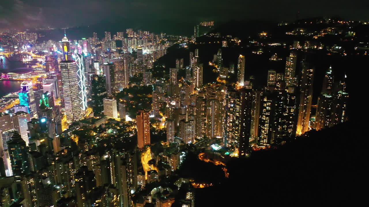 航拍中区和国际金融中心(国际金融中心大厦)及香港的影像视频下载