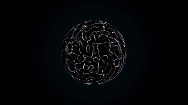 抽象球面形式孤立在黑色背景上视频素材