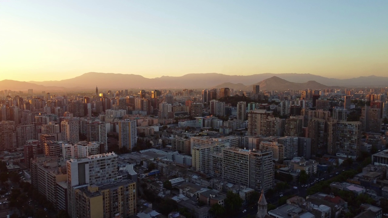 智利圣地亚哥的鸟瞰图视频下载