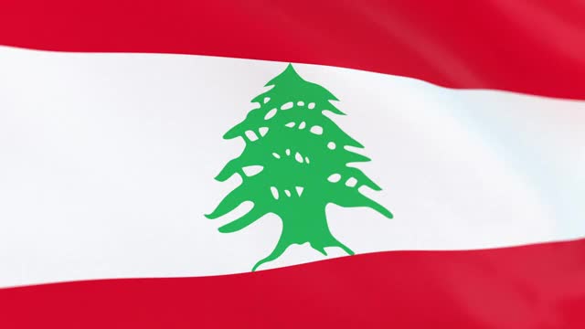 黎巴嫩的旗帜循环视频素材