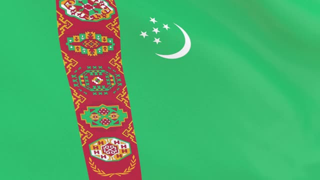 土库曼斯坦国旗环视频素材