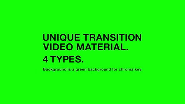四种独特的过渡视频素材。背景色是一个绿色背景色键。视频下载