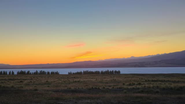 新西兰特卡波湖的日落景色视频下载
