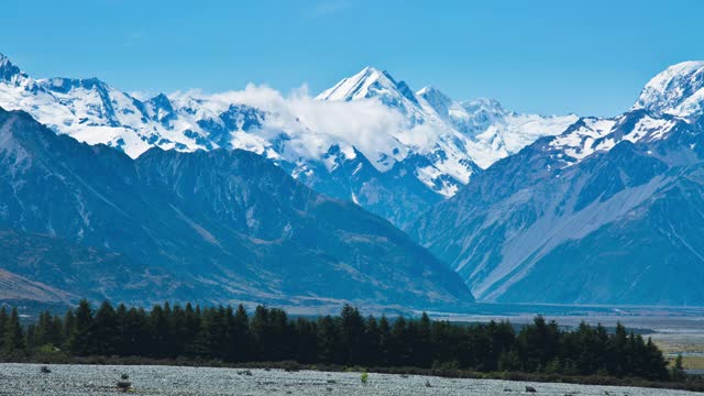 白雪覆盖的山/新西兰视频素材