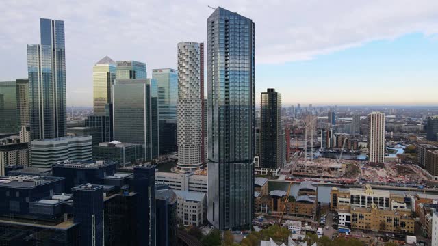 鸟瞰图拍摄的伦敦英国商业区东伦敦英国视频下载